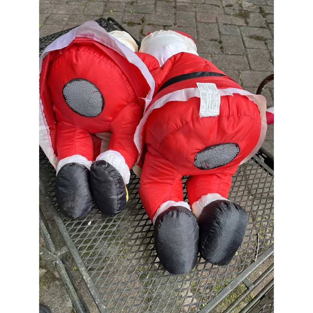 Gemmy Santa Claus & Mrs. Claus 26 Plush Sitting Puffy Plush Stuffed VTG RARE